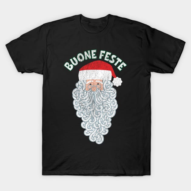 Vintage Faded Italian Christmas Buone Feste T-Shirt by Vector Deluxe